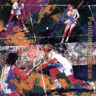 Mixed Doubles painting - Leroy Neiman Mixed Doubles art painting